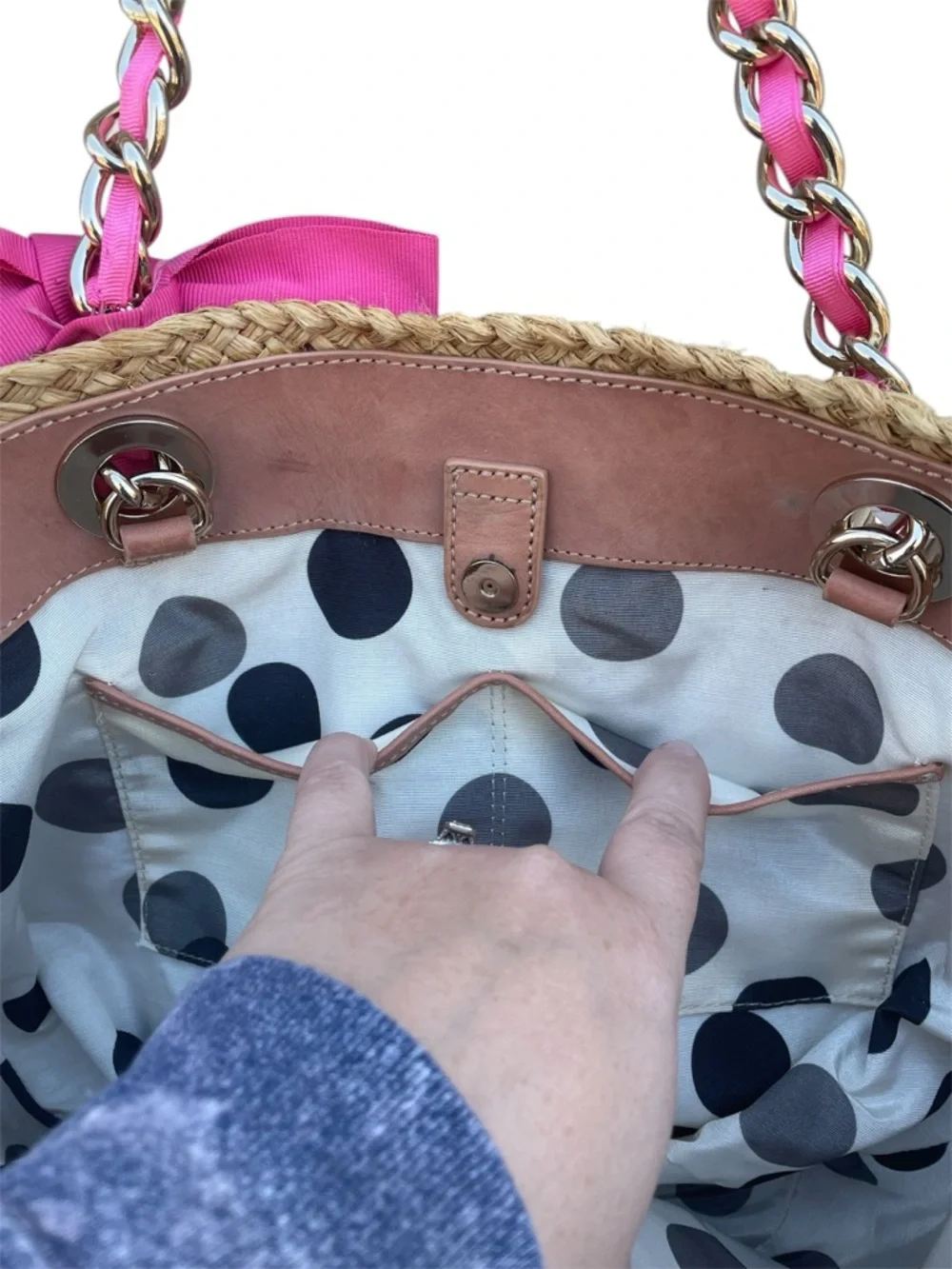 KATE SPADE Point Breeze Cedar Street Straw Tote Bag